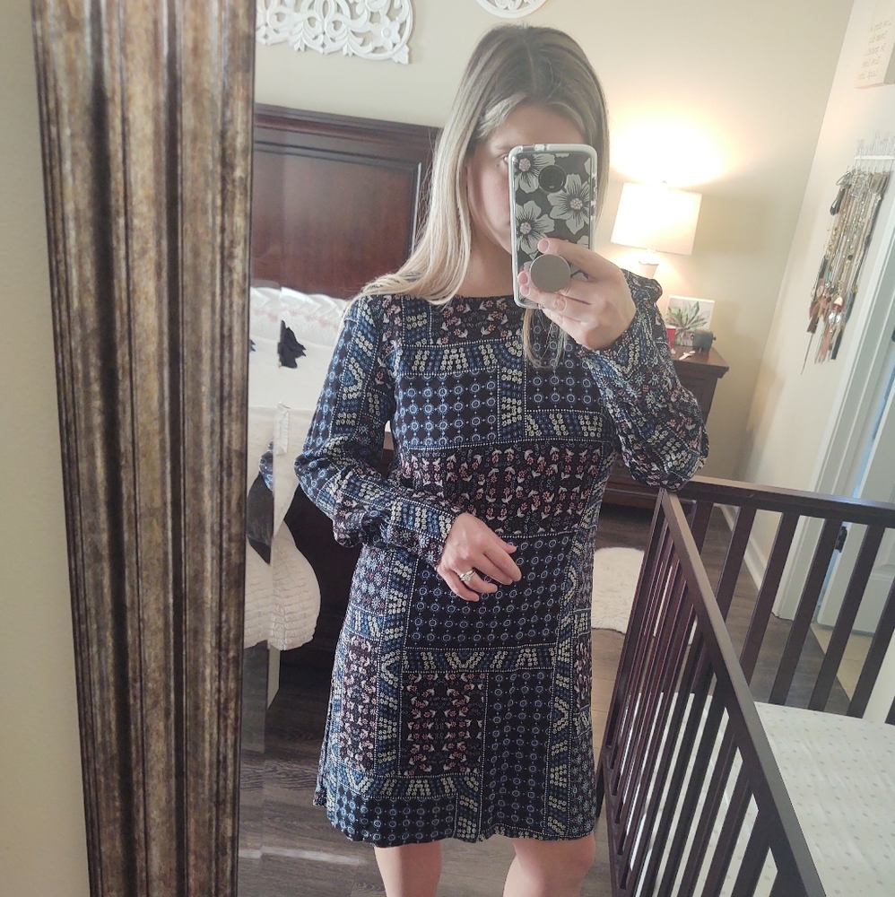 Loft Mixed Pattern Shift Dress - image 3